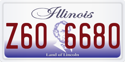IL license plate Z606680