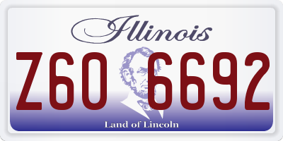 IL license plate Z606692