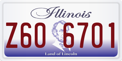 IL license plate Z606701