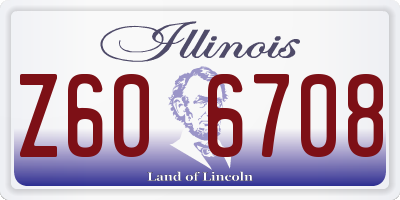 IL license plate Z606708