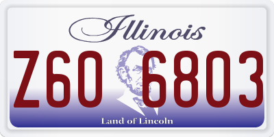 IL license plate Z606803