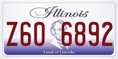 IL license plate Z606892