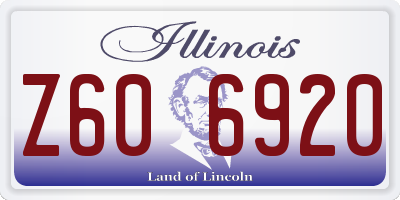 IL license plate Z606920