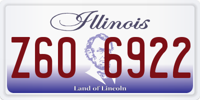 IL license plate Z606922