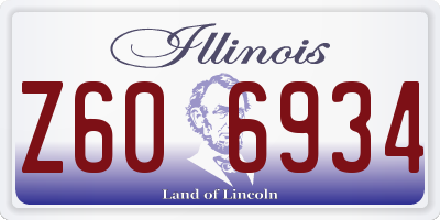 IL license plate Z606934