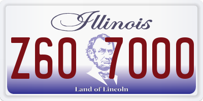 IL license plate Z607000