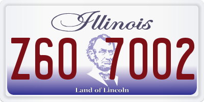 IL license plate Z607002