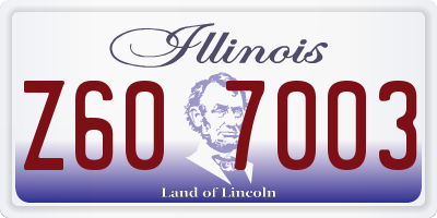 IL license plate Z607003