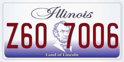 IL license plate Z607006