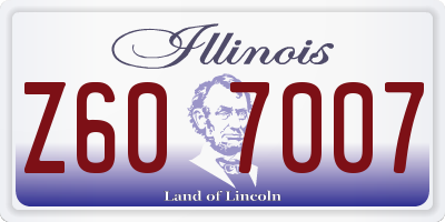 IL license plate Z607007