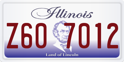 IL license plate Z607012