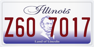 IL license plate Z607017