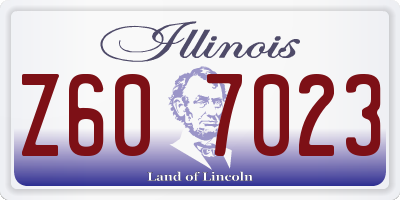 IL license plate Z607023