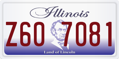 IL license plate Z607081