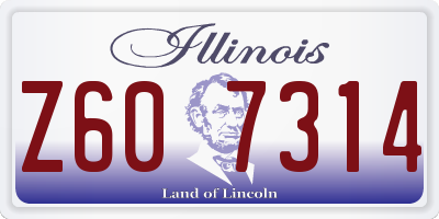 IL license plate Z607314