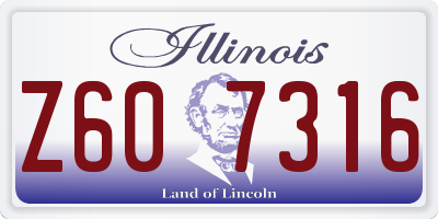 IL license plate Z607316