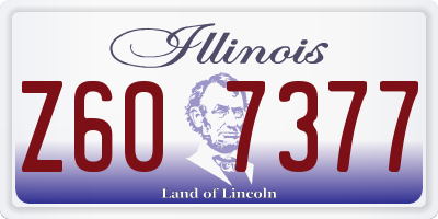 IL license plate Z607377