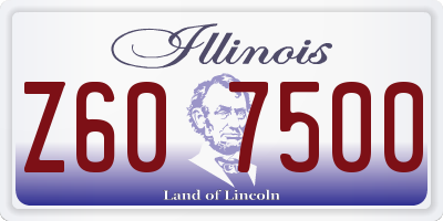 IL license plate Z607500