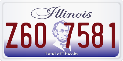 IL license plate Z607581
