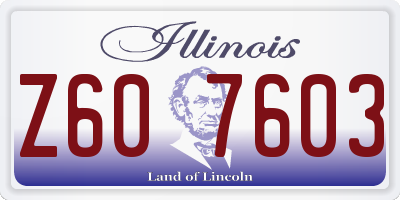 IL license plate Z607603