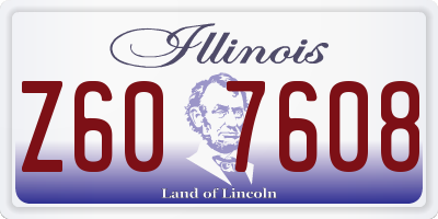 IL license plate Z607608