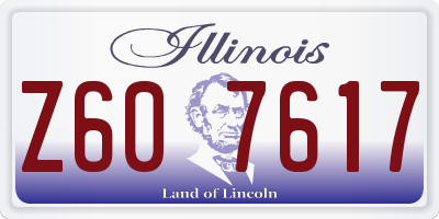 IL license plate Z607617