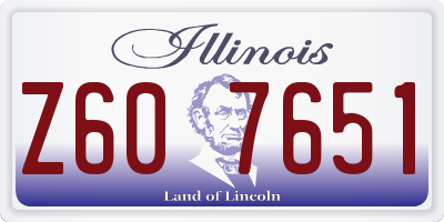 IL license plate Z607651