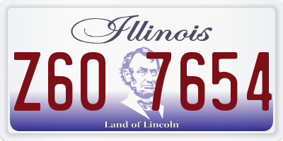 IL license plate Z607654