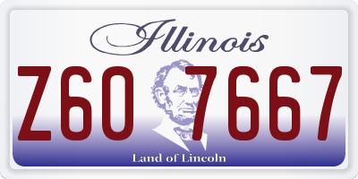 IL license plate Z607667