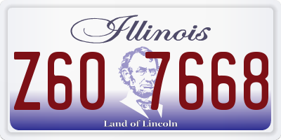 IL license plate Z607668