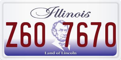 IL license plate Z607670