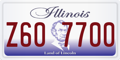 IL license plate Z607700