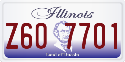 IL license plate Z607701