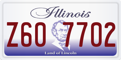 IL license plate Z607702