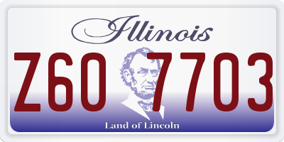 IL license plate Z607703