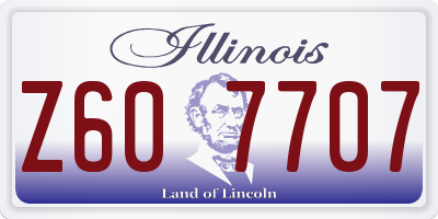 IL license plate Z607707