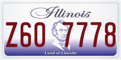 IL license plate Z607778