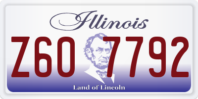 IL license plate Z607792