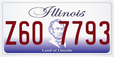 IL license plate Z607793