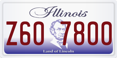IL license plate Z607800