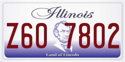 IL license plate Z607802