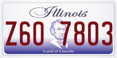 IL license plate Z607803