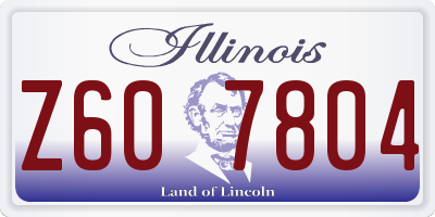 IL license plate Z607804