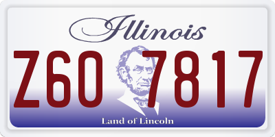 IL license plate Z607817