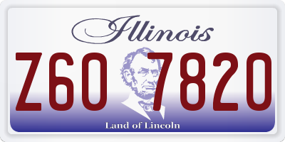 IL license plate Z607820