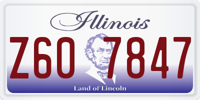 IL license plate Z607847