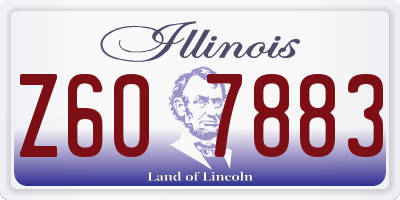 IL license plate Z607883