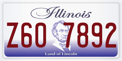IL license plate Z607892