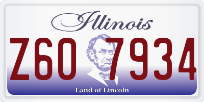 IL license plate Z607934