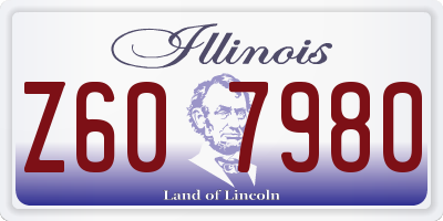 IL license plate Z607980